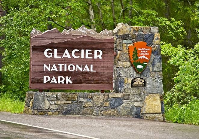 Glacier National Park entrance sign